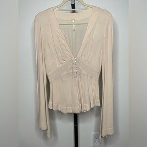Free People Women Blouse Cream XS